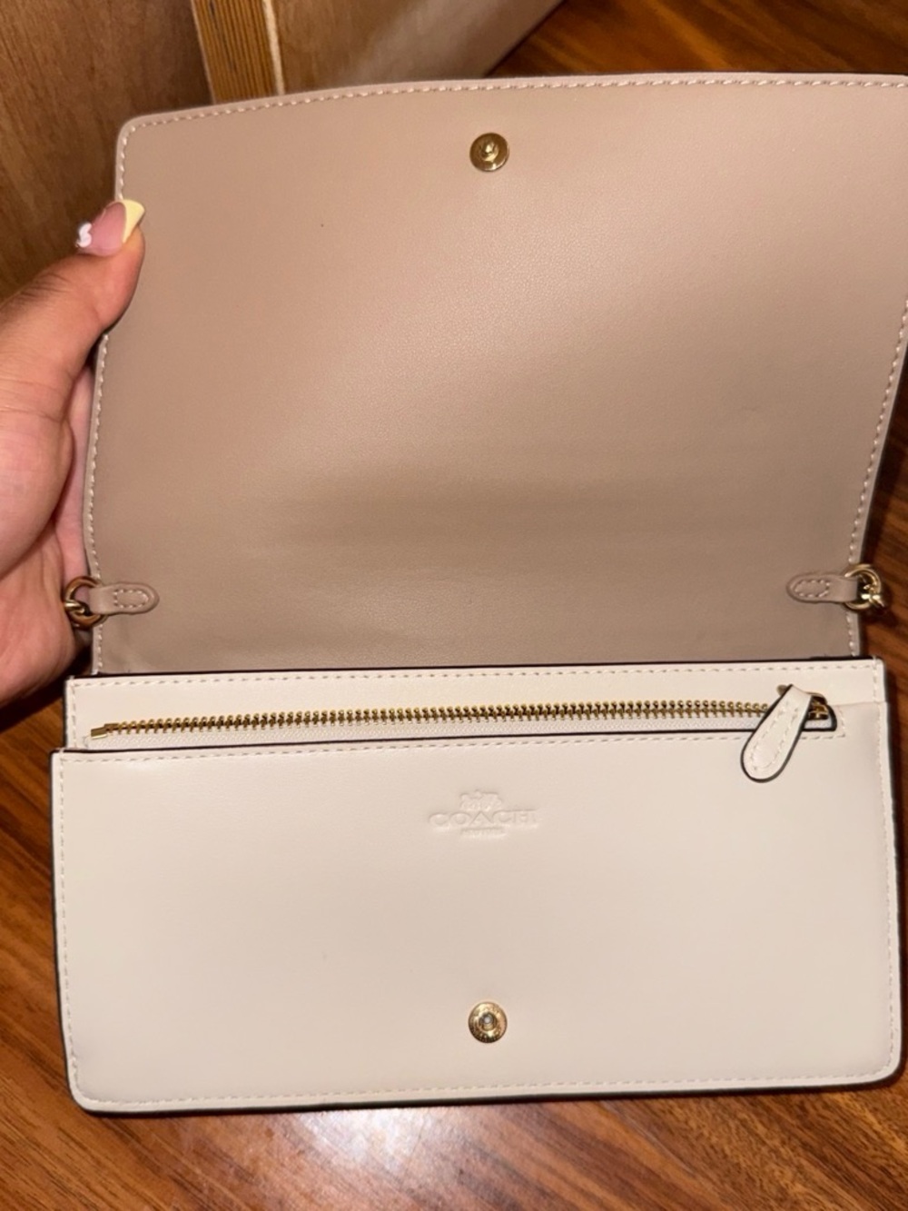 Coach White Leather Crossbody with Gold Star Hardware - Picture 3 of 5